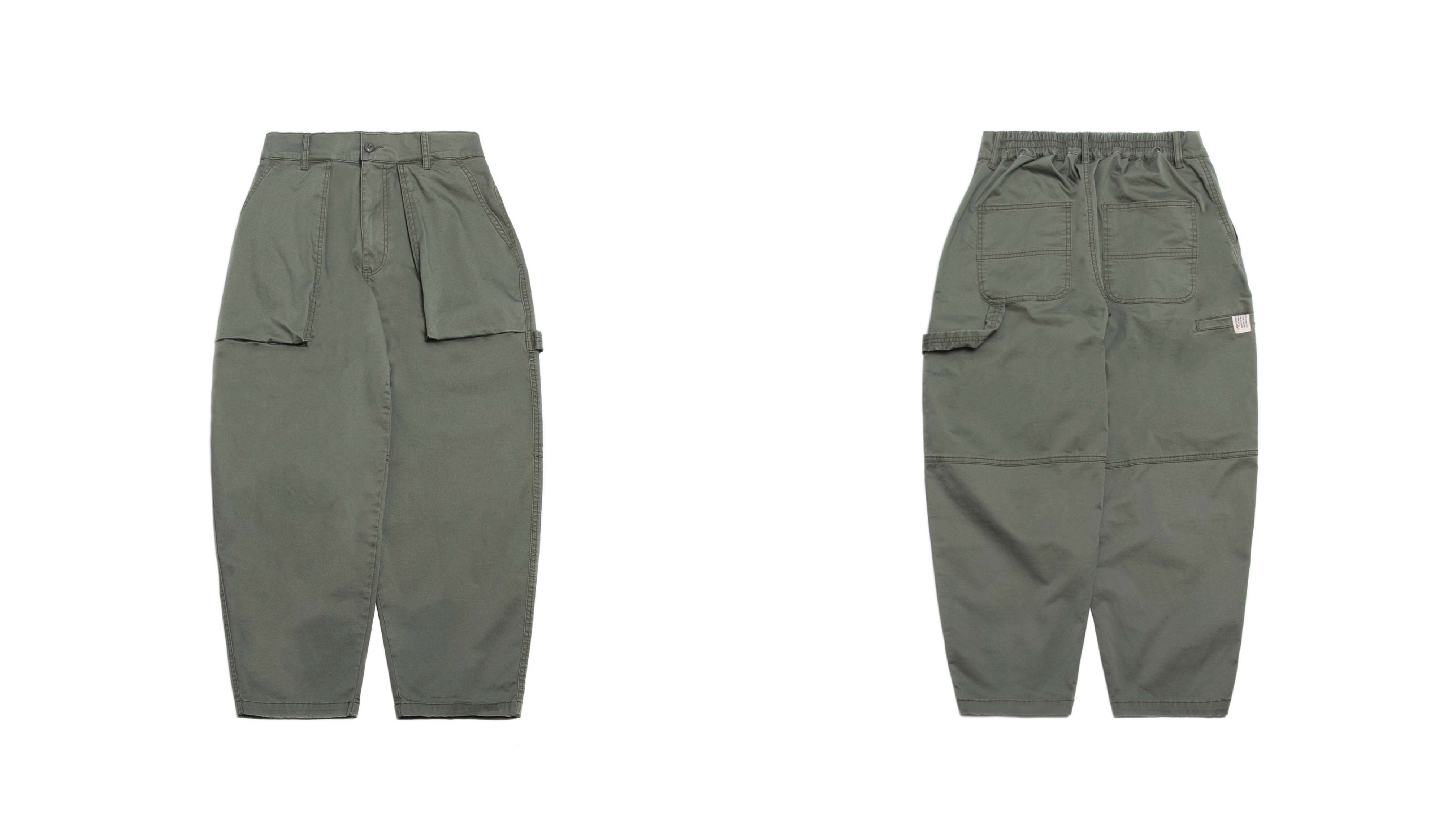 PERSEVERE BIG POCKET BAKER PANTS - GREEN GRAY