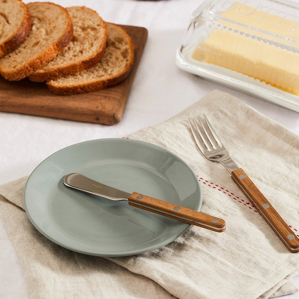 SABRE | Bistrot 復古酒館鈕扣系列 | 點心/蛋糕叉&nbsp; | 亮面 | 柚木