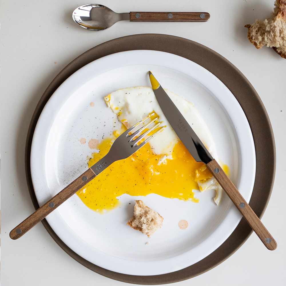 SABRE | Bistrot 復古酒館鈕扣系列 | 主餐叉子 | 亮面 | 柚木