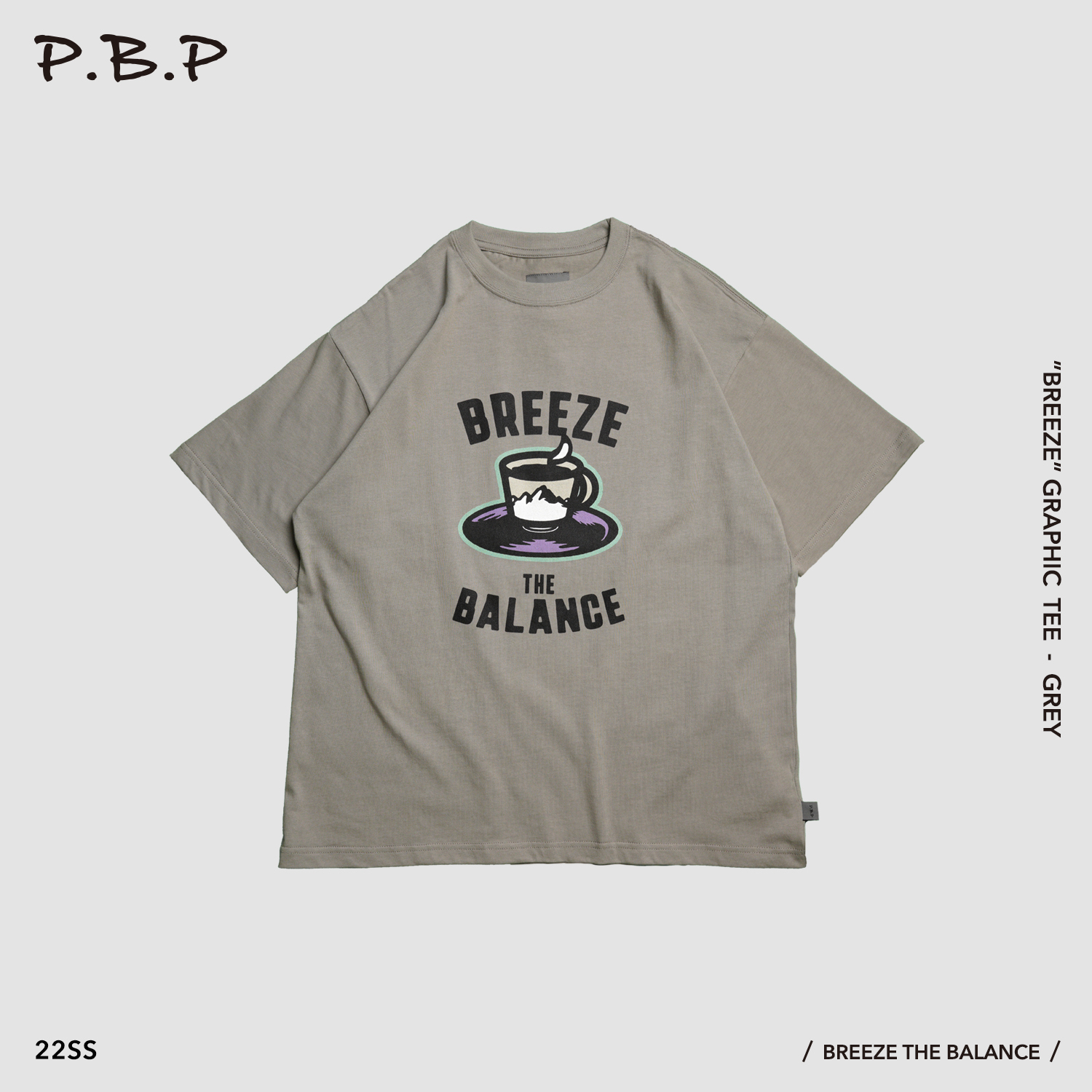 P.B.P - “Breeze” Graphic Tee - Grey