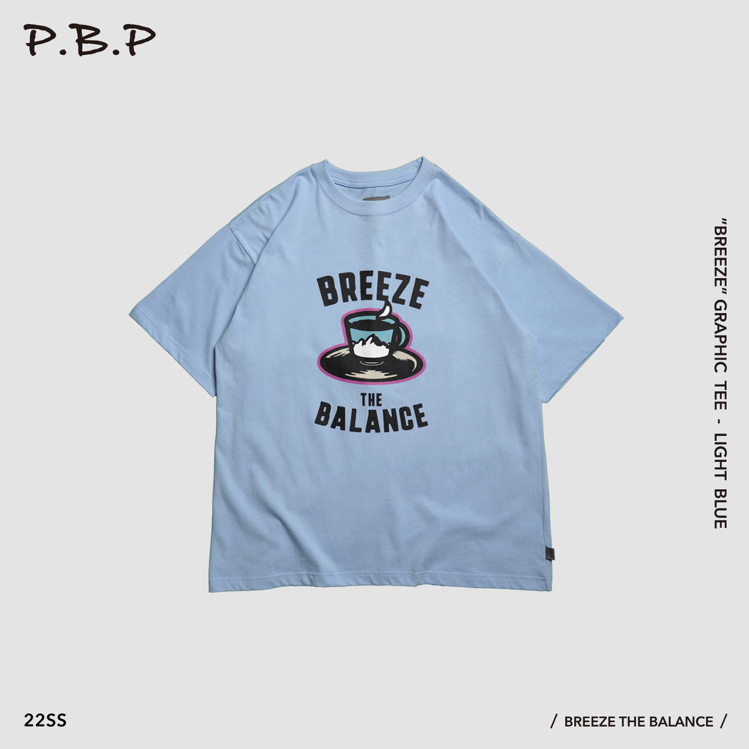 P.B.P - “Breeze” Graphic Tee - Light Blue