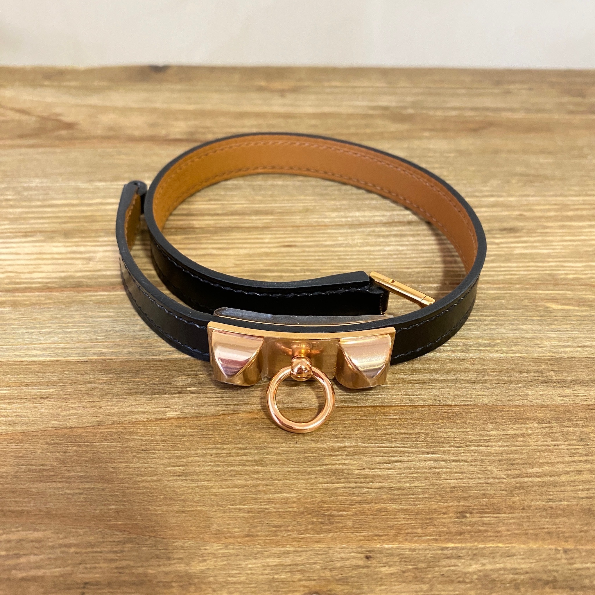 限定品！HERMES Rivale Double Tour♡ローズアザレ♡ Hermes Bracelet Rivale Double Tour Calfskin Leather