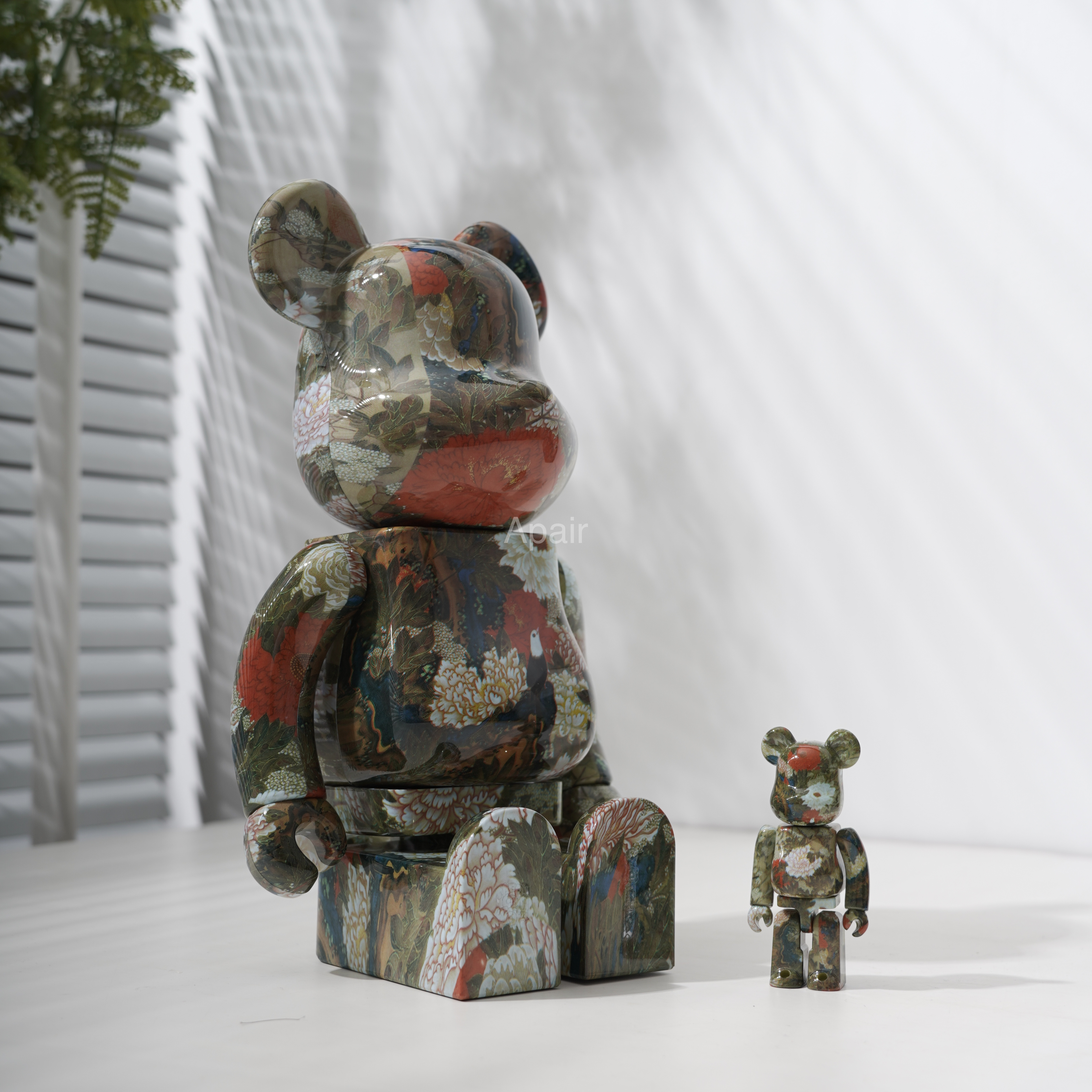 【APAIR】現貨 BE@RBRICK 伊藤若沖 牡丹小禽圖 100%+400%