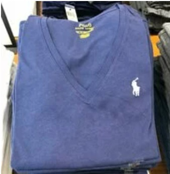 [S] PRL CLASSIC FIT JERSEY V-NECK SHORT SLEEVE T-SHIRT,NEWNVY WHT, 4470-01501-0082-041 (SRL37)