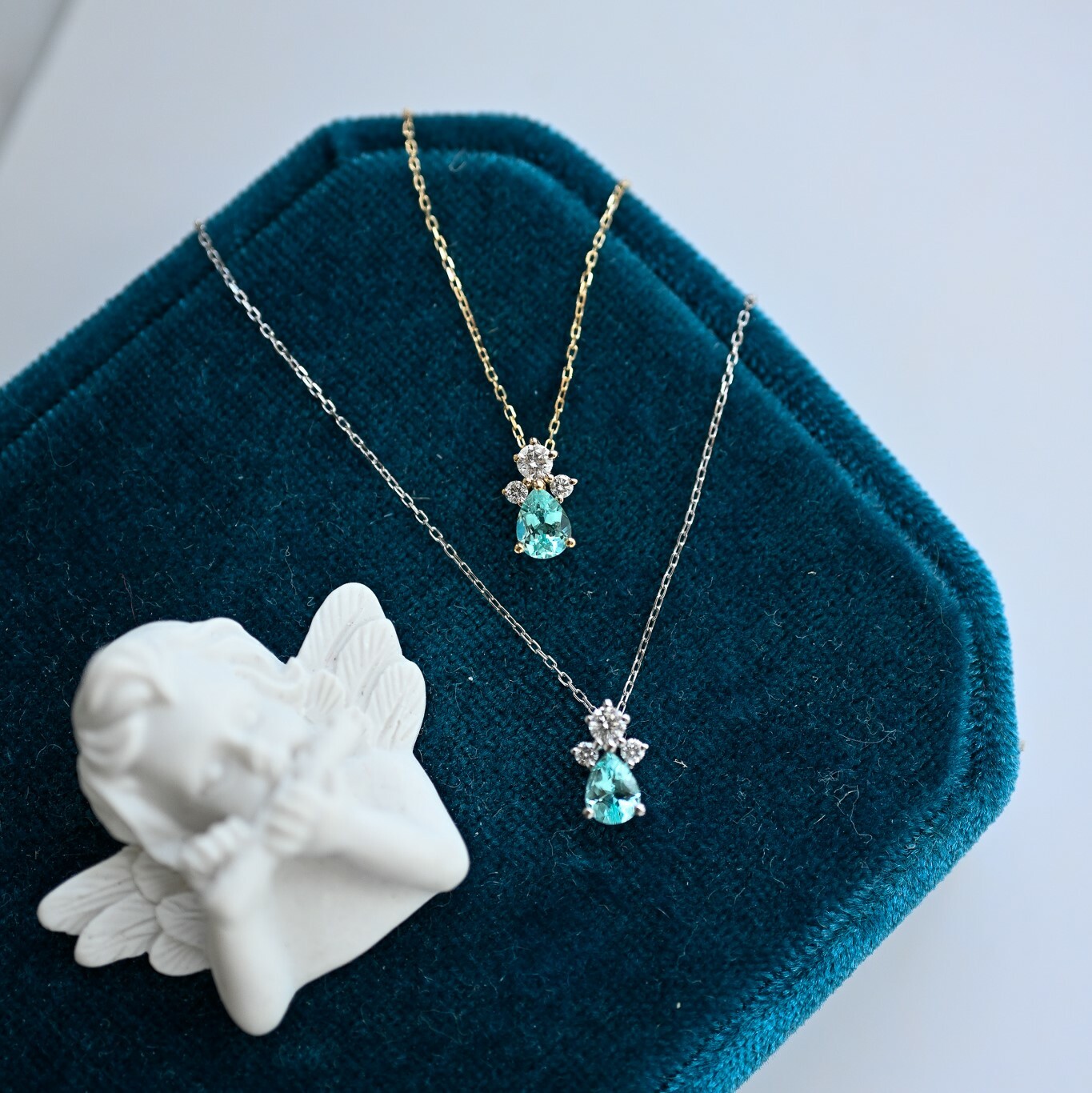 18K Angel Paraiba & Diamond Necklace