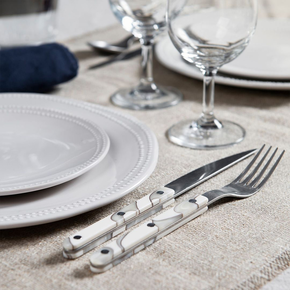 SABRE | Bistrot 復古酒館鈕扣系列 | 沙拉叉 | 亮面 | 沙丘白