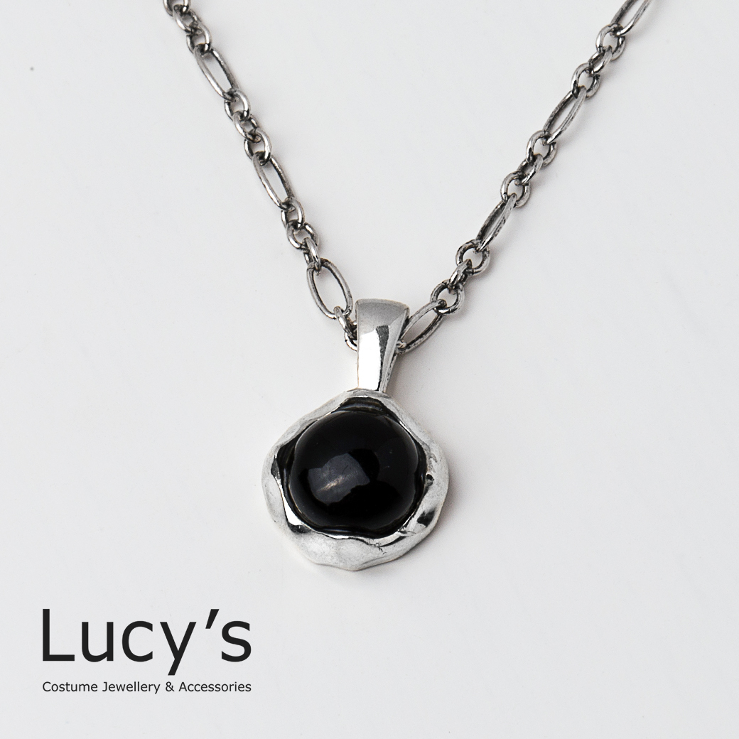 925純銀 黑瑪瑙 項鍊 (101077)