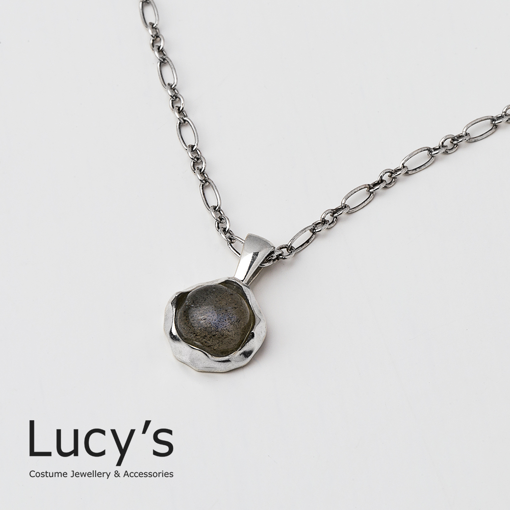 925純銀 拉長石 項鍊 (101078)