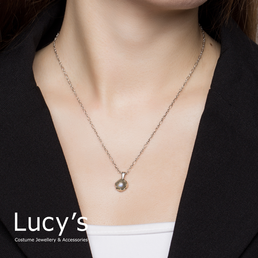 925純銀 拉長石 項鍊 (101078)