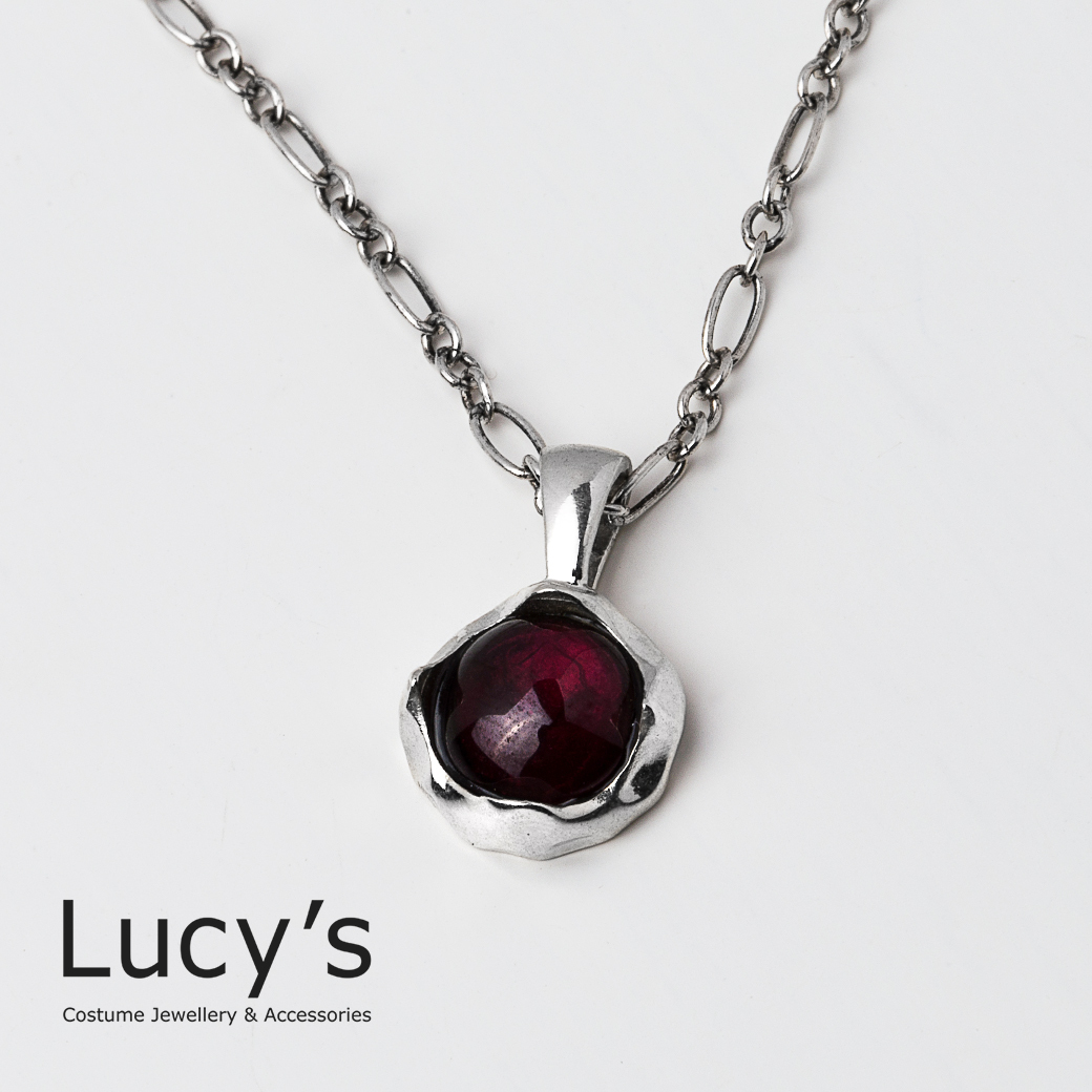 925純銀 石榴石 項鍊 (101079)