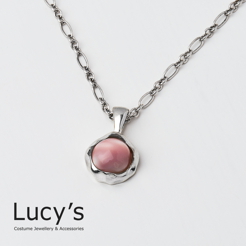 925純銀 粉珍珠母貝 項鍊 (101082)