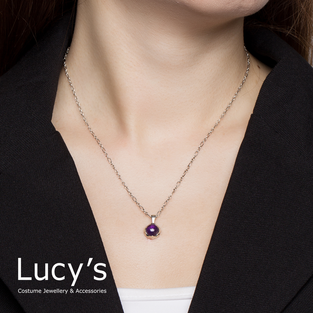 925純銀 紫水晶 項鍊 (101083)