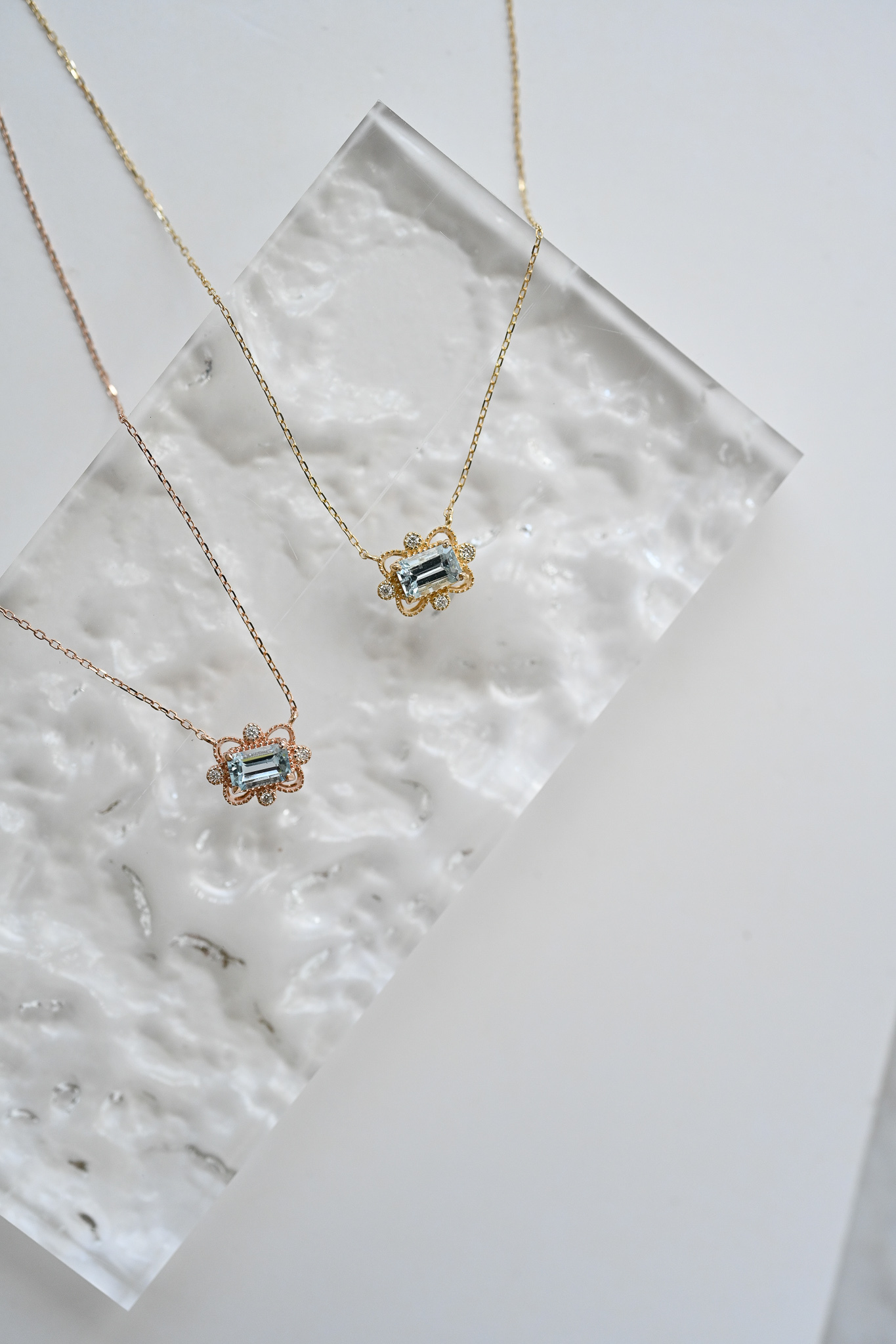 18K Aquamarine Diamond Necklace