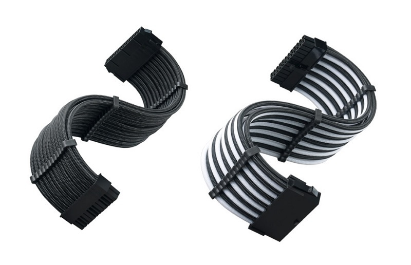 米特3C數位–SilverStone 銀欣 黑/PP07E-MBB/黑白/PP07E-MBBW 標準延長電源線材/1x24pinATX