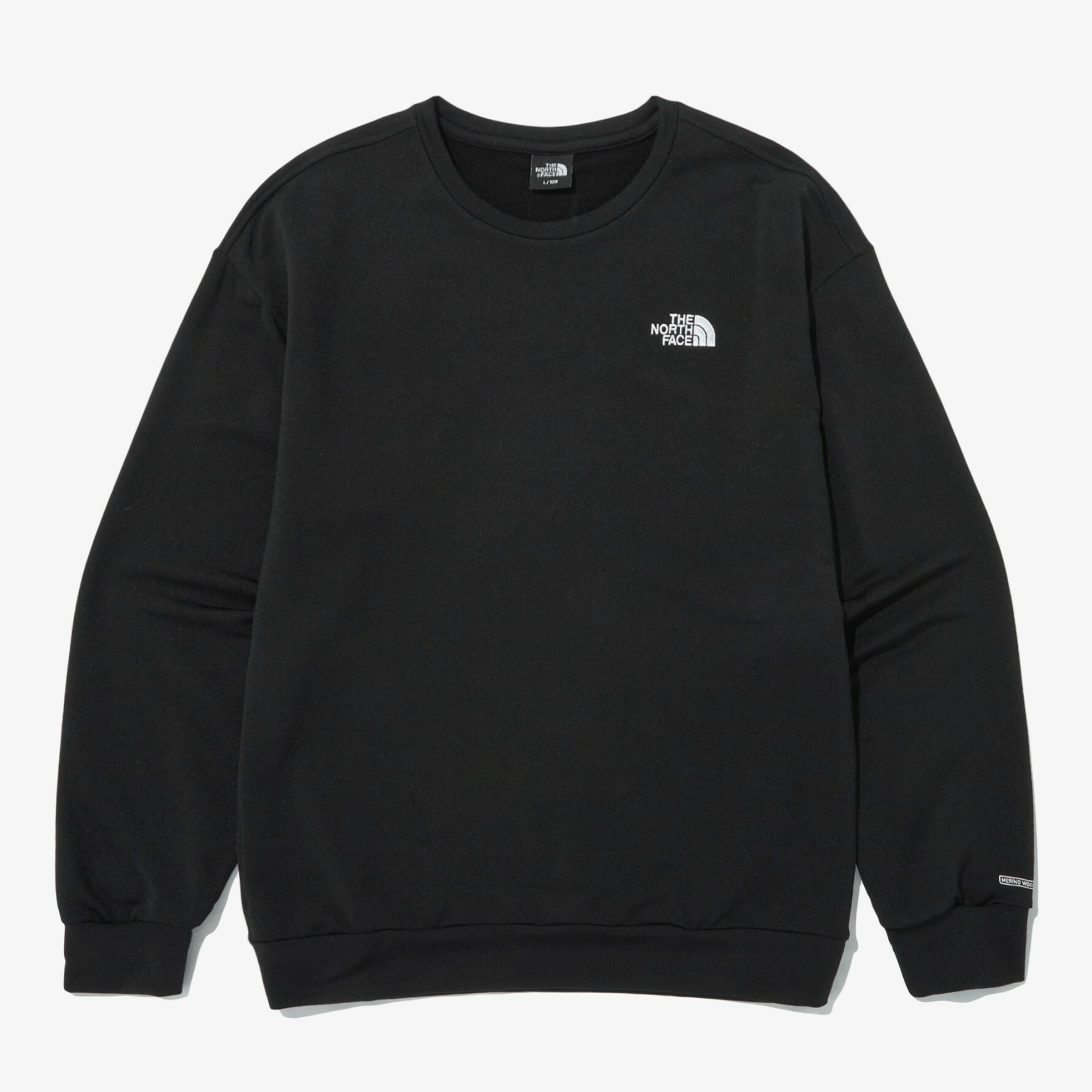 THE NORTH FACE 美麗諾羊毛 EX CREW1 長袖 衛衣 大學T 黑 NI5MN53A