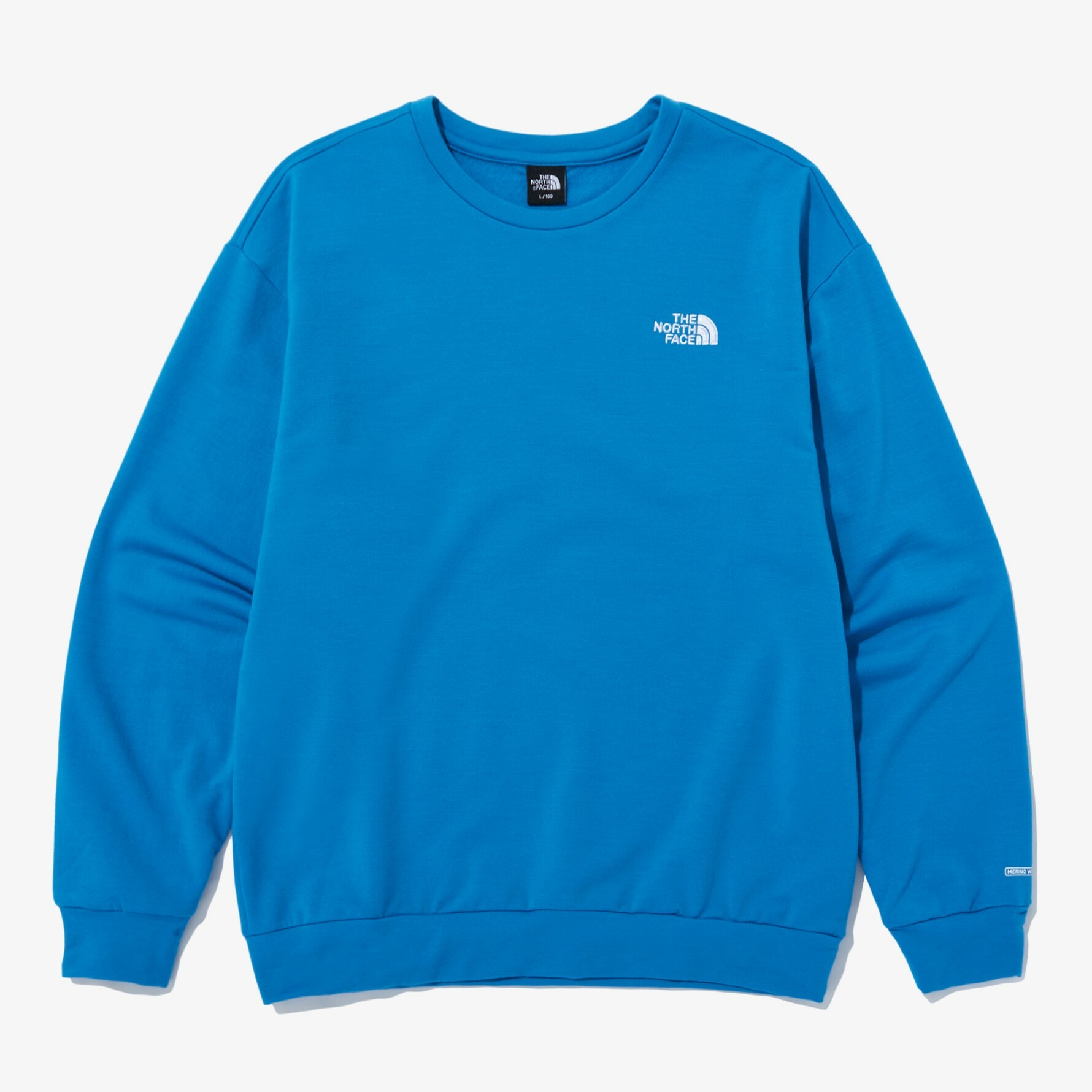 THE NORTH FACE 美麗諾羊毛 EX CREW1 長袖 衛衣 大學T 藍 NI5MN53D