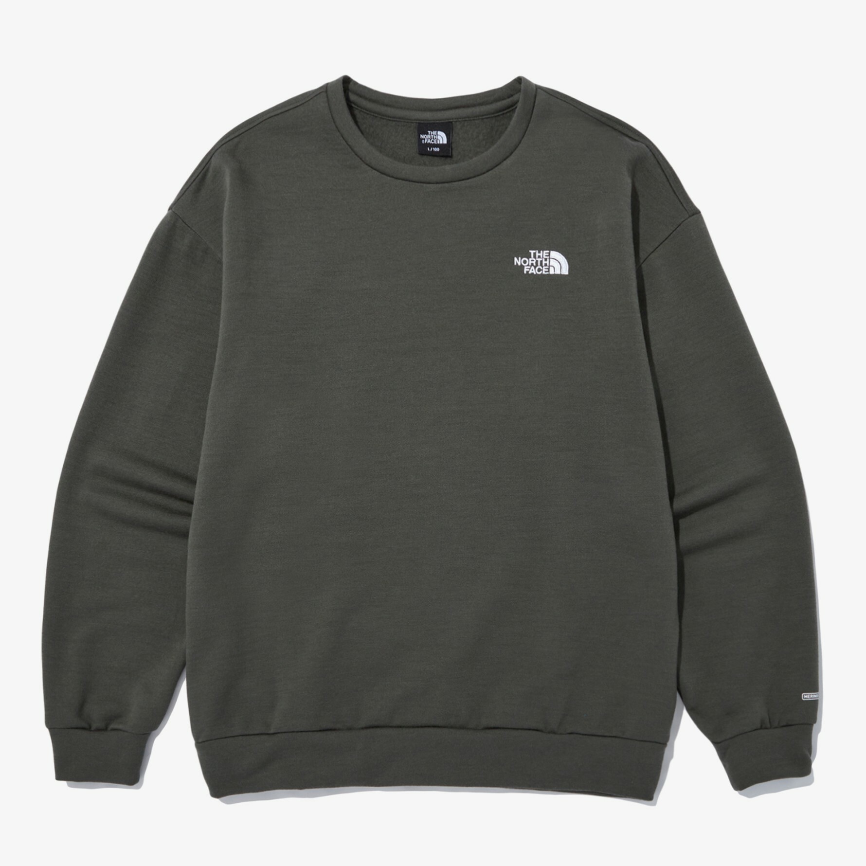 THE NORTH FACE 美麗諾羊毛 EX CREW1 長袖 衛衣 大學T 灰 NI5MN53F