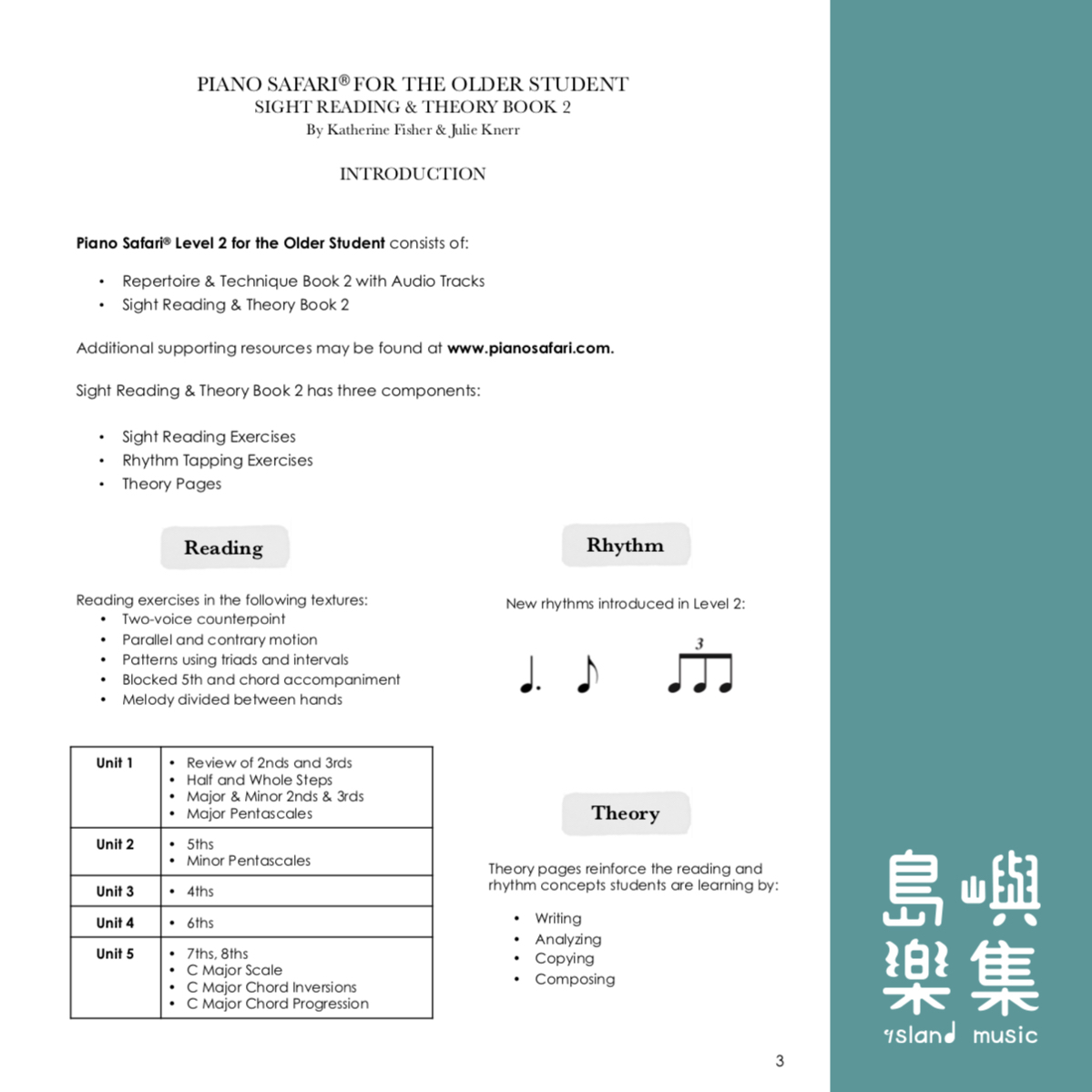 PIANO SAFARI Older Student 系列 - Book 2 視奏與樂理