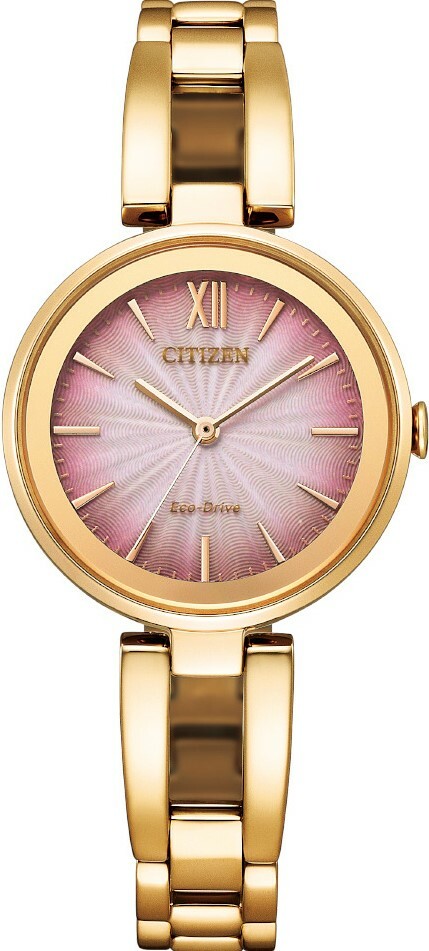 萬年鐘錶 - Citizen 星辰錶   玫瑰金漸層粉面細緻光動能 女錶   EM0809-83Z   錶徑 28MM