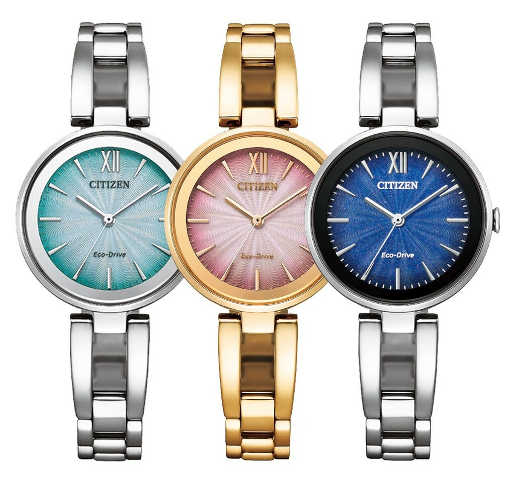 萬年鐘錶 - Citizen 星辰錶   藍面星空漸層色細緻光動能 女錶   EM0807-89L   錶徑 28MM