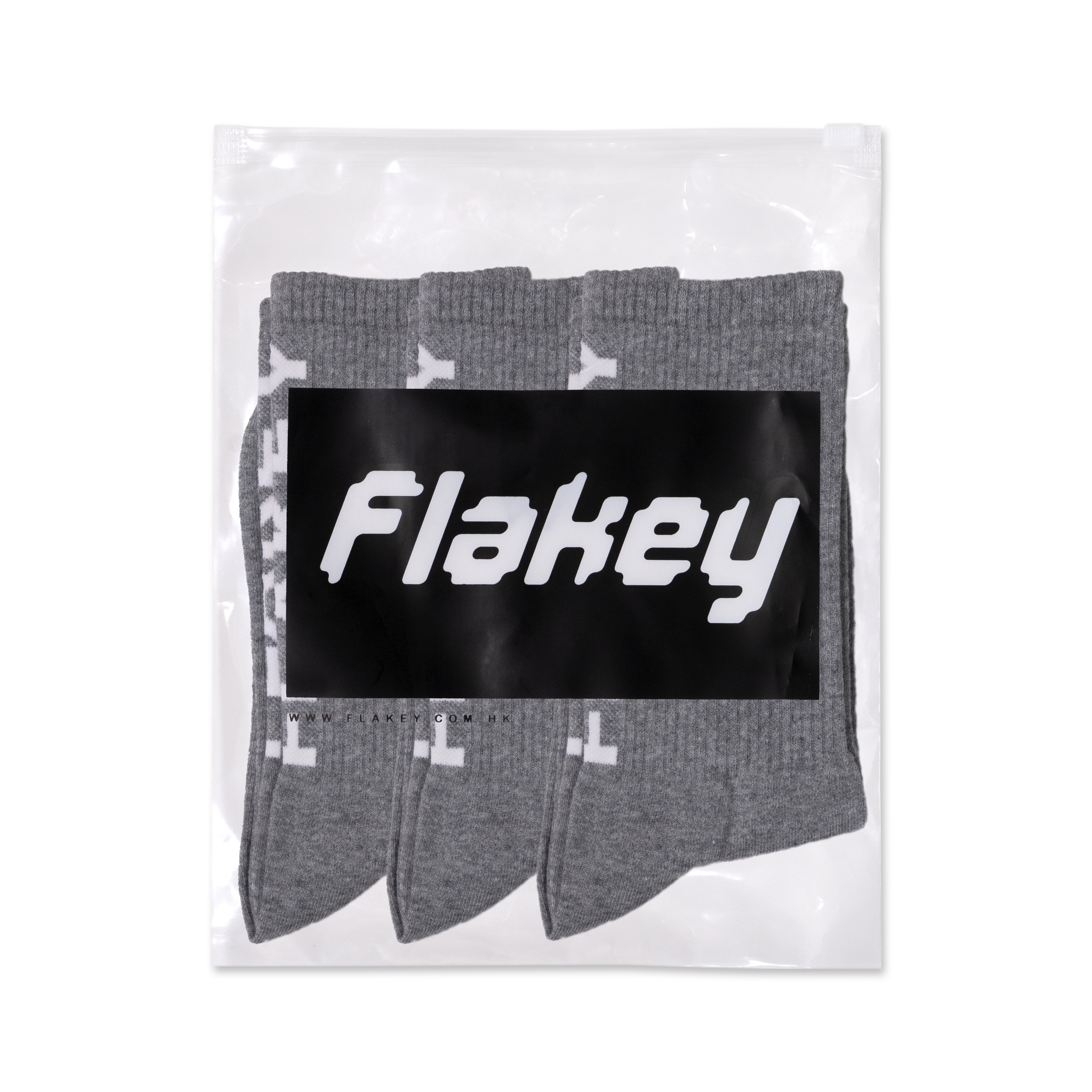 FLAKEY LOGO 炭灰襪