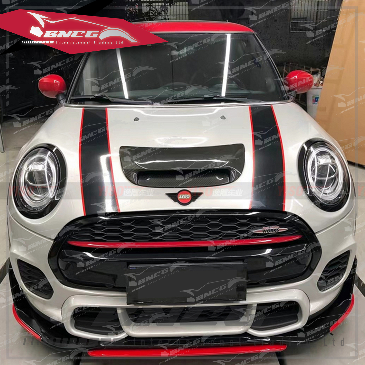 寶馬 Mini F55 F56 F57 JCW 改裝 卡夢 碳纖維 外觀件 空力套件 GIOMIC款 前下巴 前導流