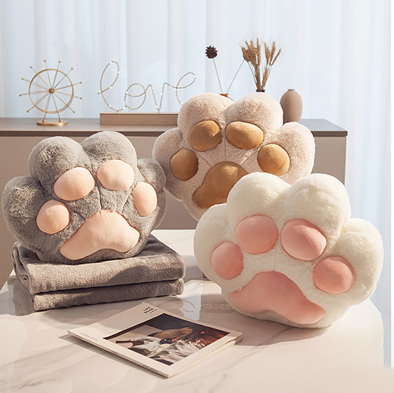 療癒貓掌三合一抱枕