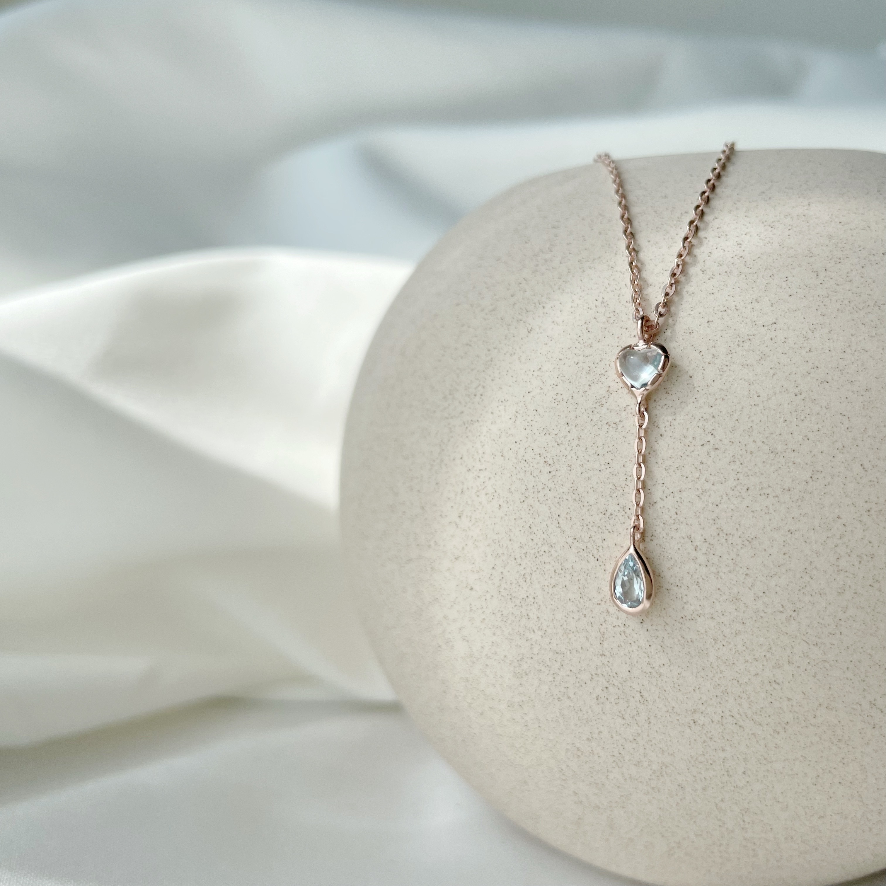 QQ heart托帕水滴微Y字項鍊