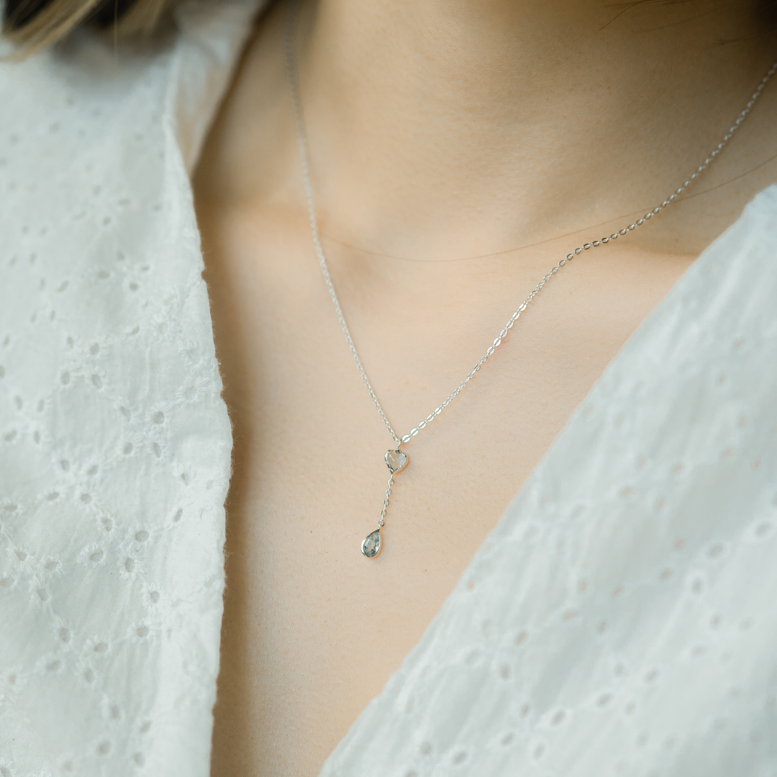 QQ heart托帕水滴微Y字項鍊