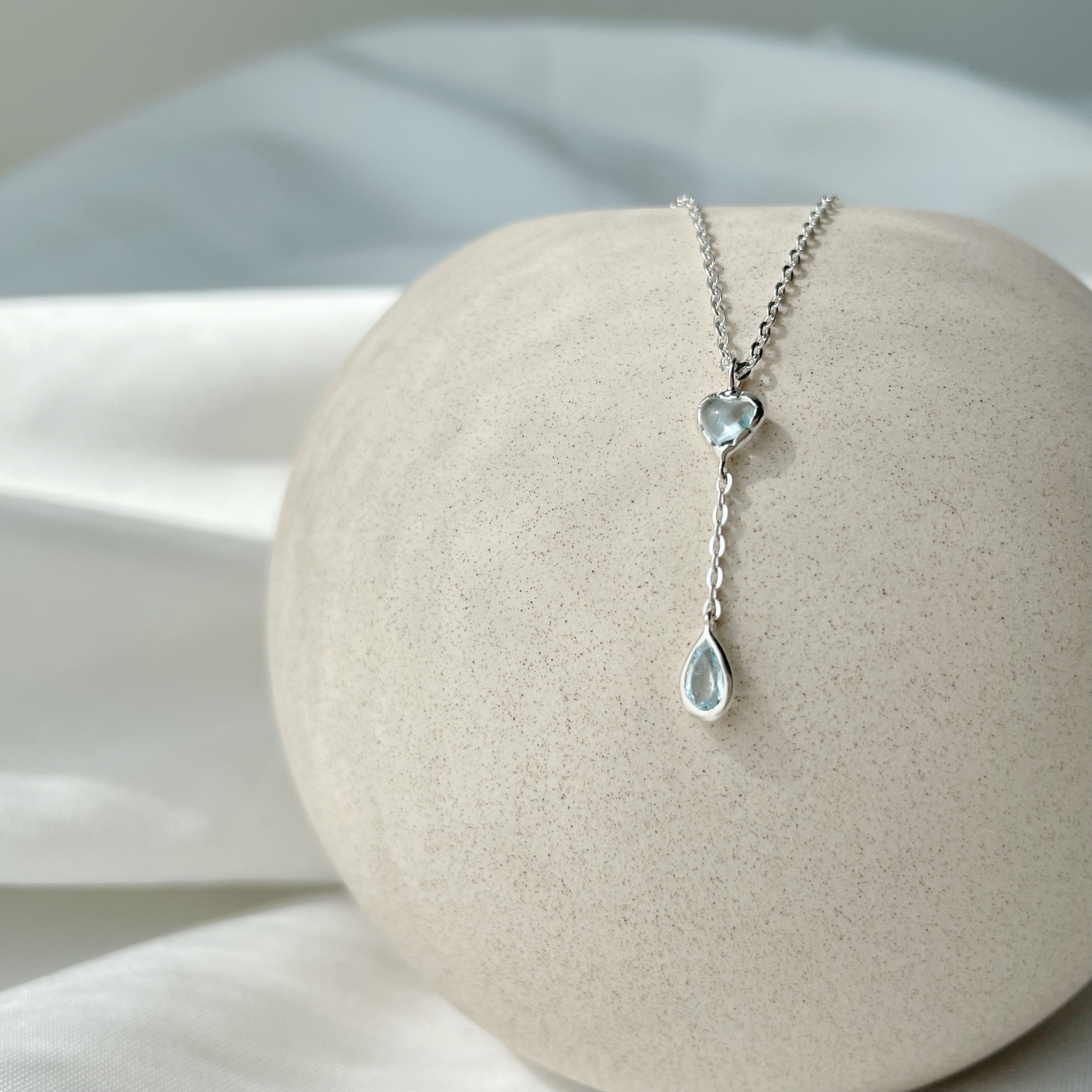 QQ heart托帕水滴微Y字項鍊