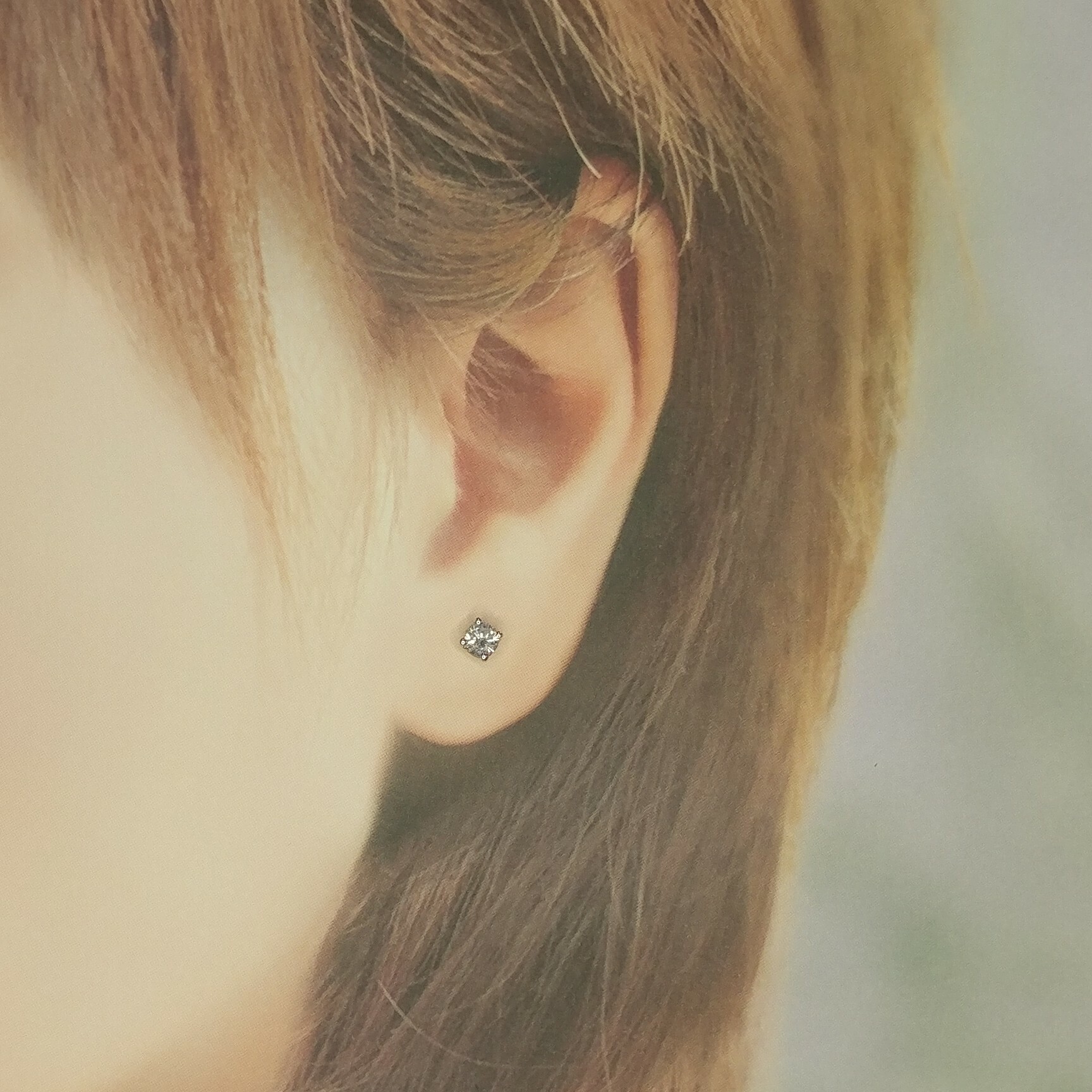 全新18K白金【主石51份鑽石】耳環