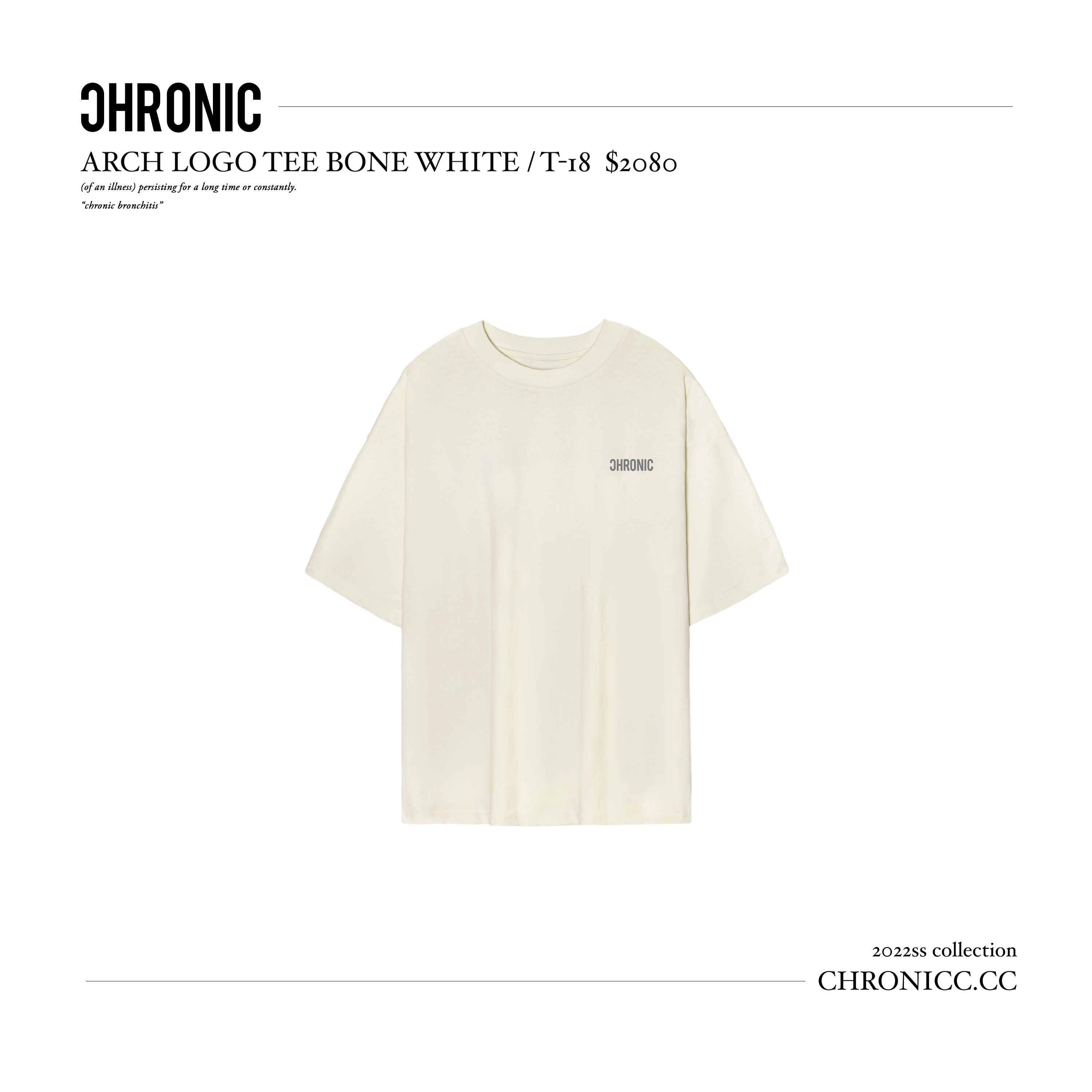 ARCH LOGO TEE BONE WHITE / T-18