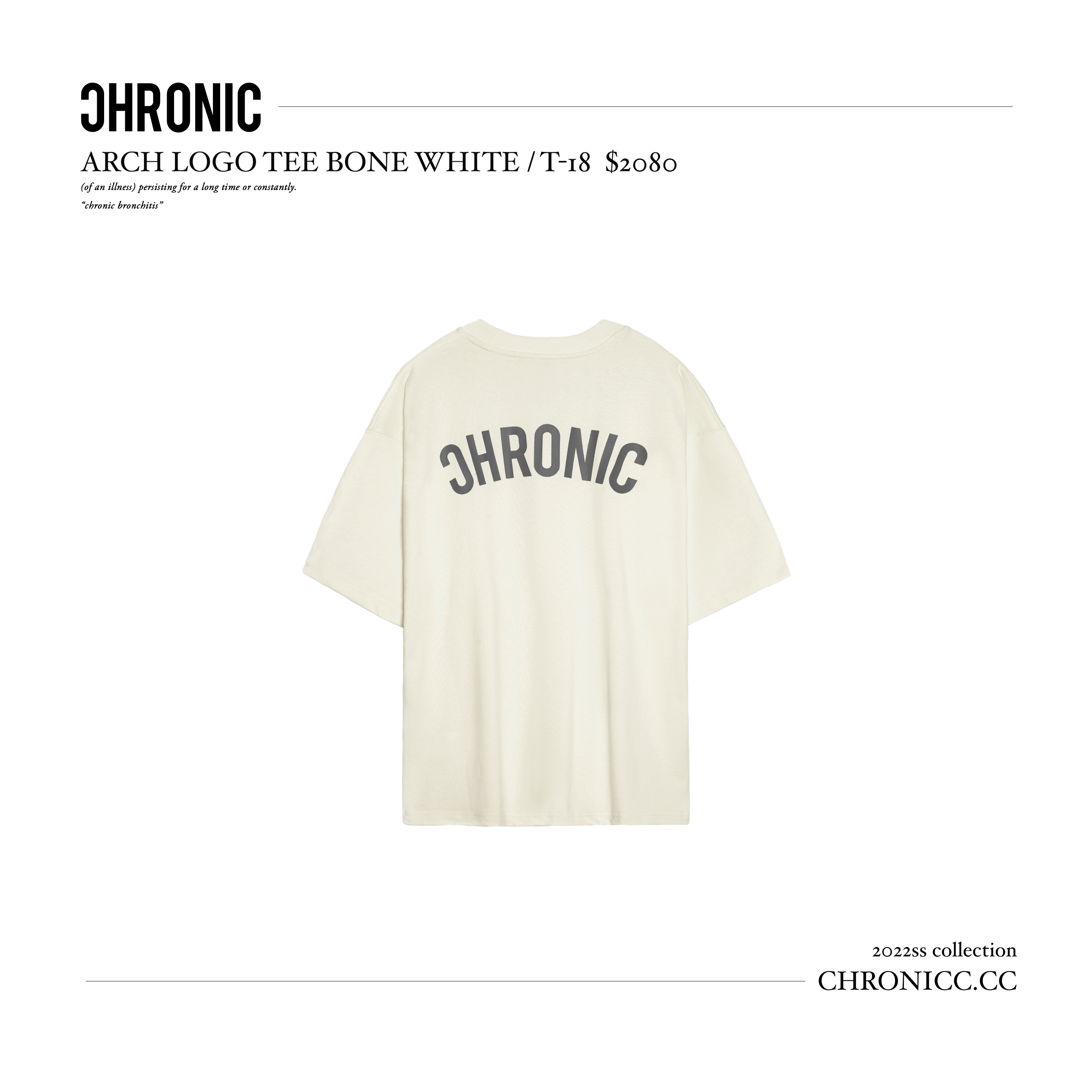 ARCH LOGO TEE BONE WHITE / T-18