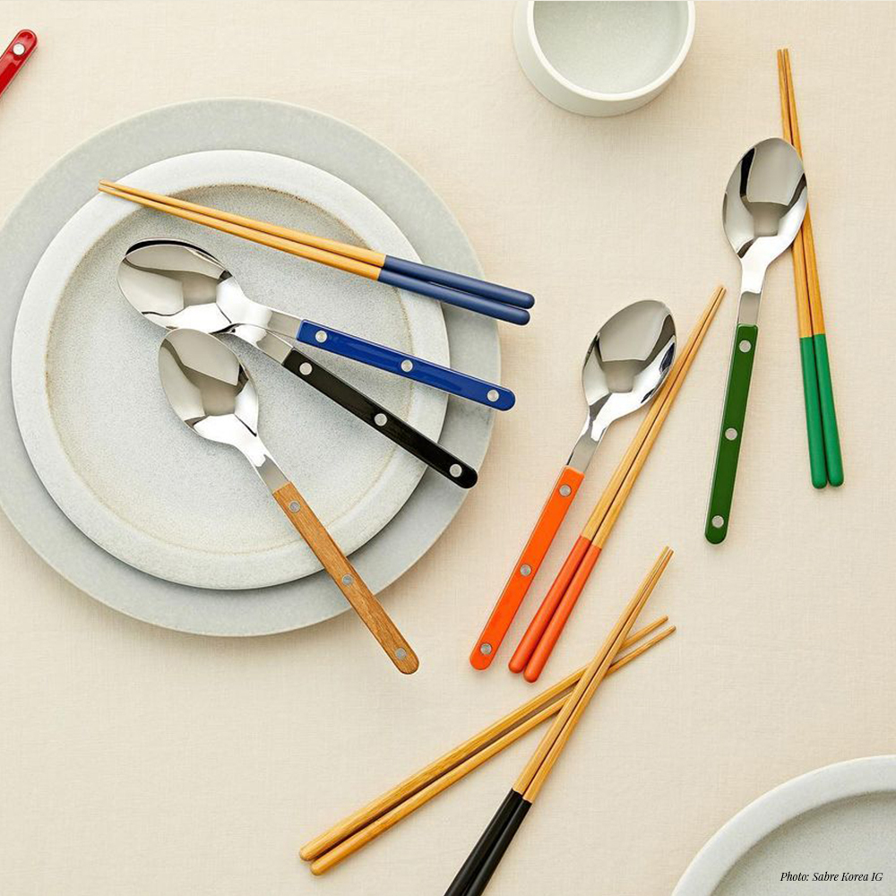 SABRE | Bistrot 復古酒館鈕扣系列 | 主餐湯匙 | 亮面 | 寶石藍