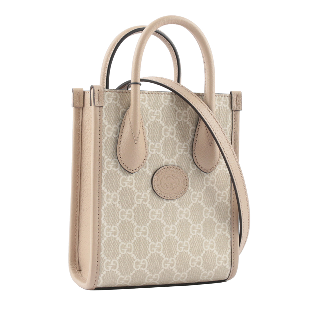 【GUCCI】Interlocking G 迷你手提/斜背托特包