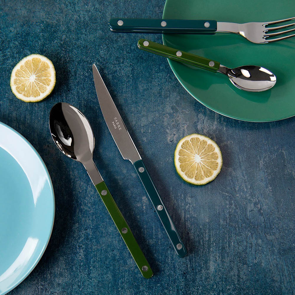 SABRE | Bistrot 復古酒館鈕扣系列 | 點心/蛋糕叉 | 亮面 | 綠