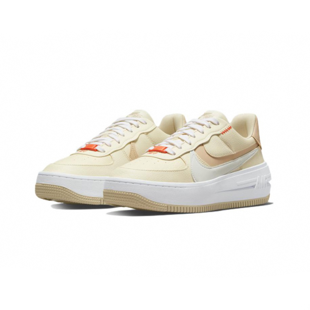 Nike Air Force 1 PLT.AF.ORM 鵝黃 奶茶 厚底 DZ2755-121