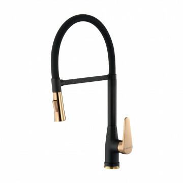日日商 龍頭系列 PVD 花灑檯面龍頭 黑色+玫瑰金 ED-KA4905-B