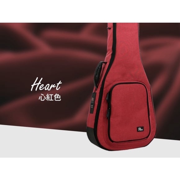 Rm CA-D-Heart 立體軟盒 心紅色 40/41吋木吉他 防水塗層布料 內層厚度達35mm