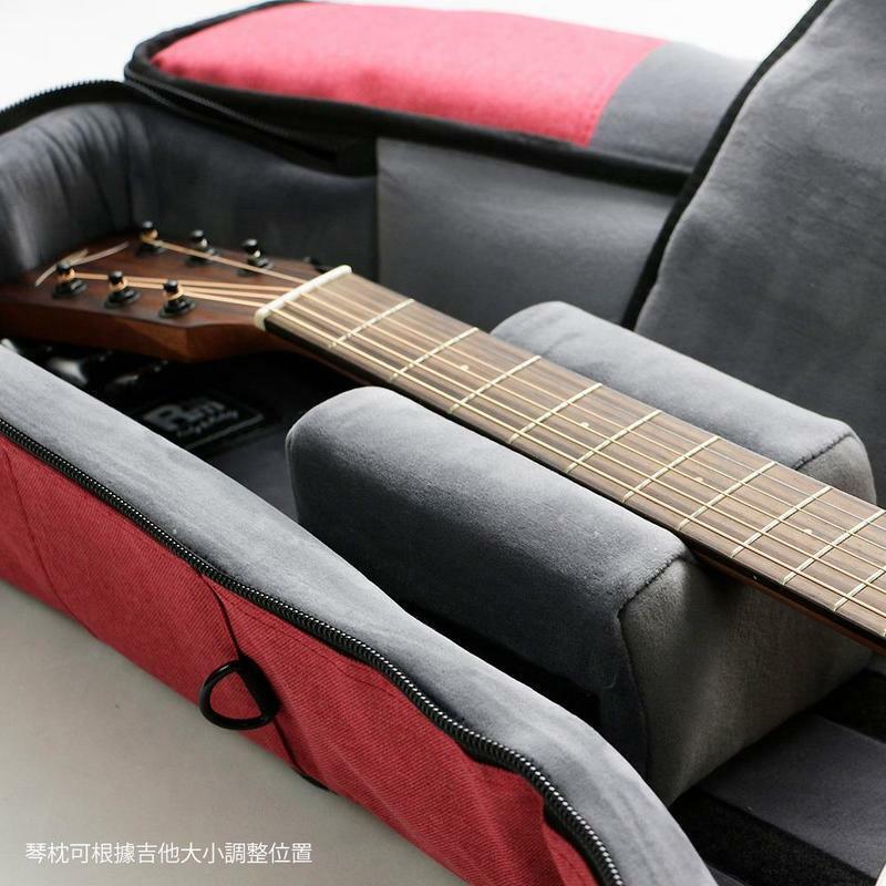 Rm CA-D-Heart 立體軟盒 心紅色 40/41吋木吉他 防水塗層布料 內層厚度達35mm 第 4 張圖片｜三峽烏克麗麗