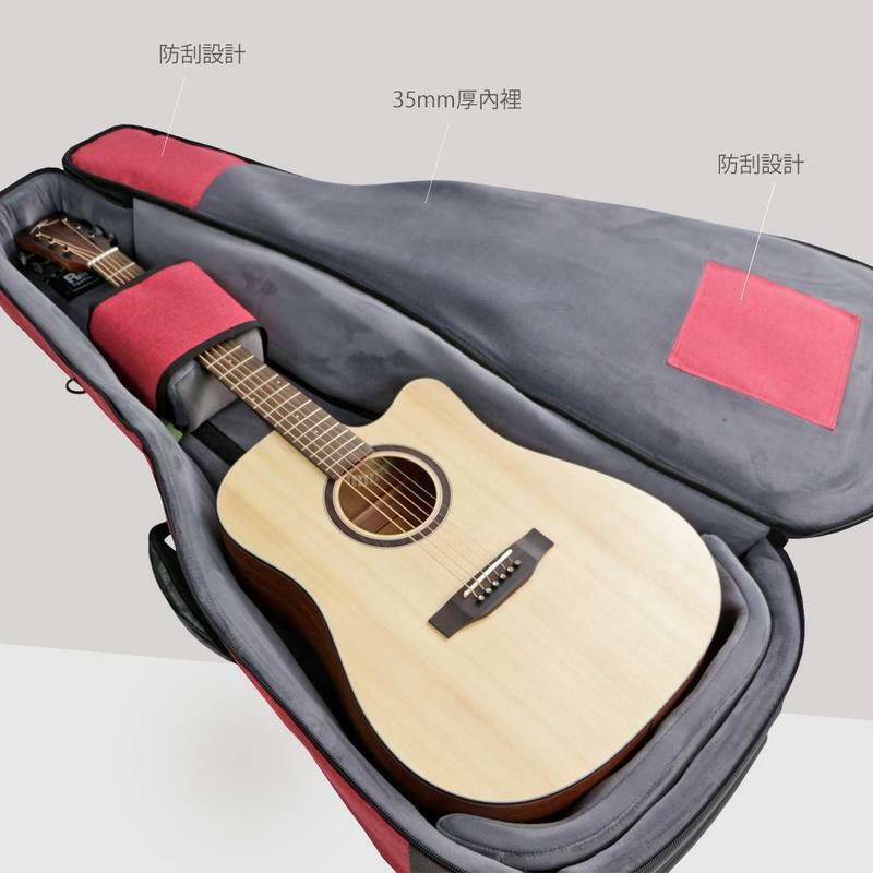 Rm CA-D-Heart 立體軟盒 心紅色 40/41吋木吉他 防水塗層布料 內層厚度達35mm 第 5 張圖片｜三峽烏克麗麗