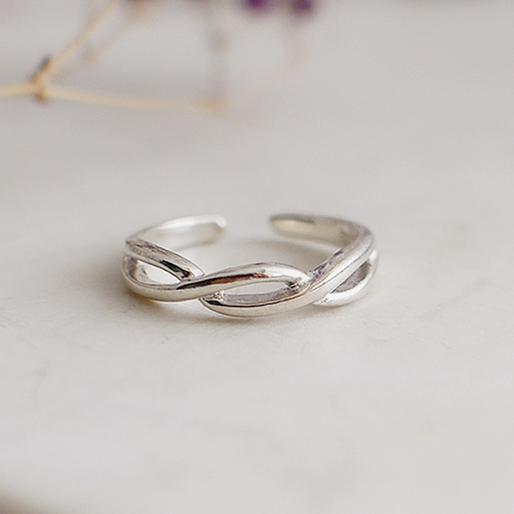 交錯的思念純銀戒指(尾戒)/SR917N