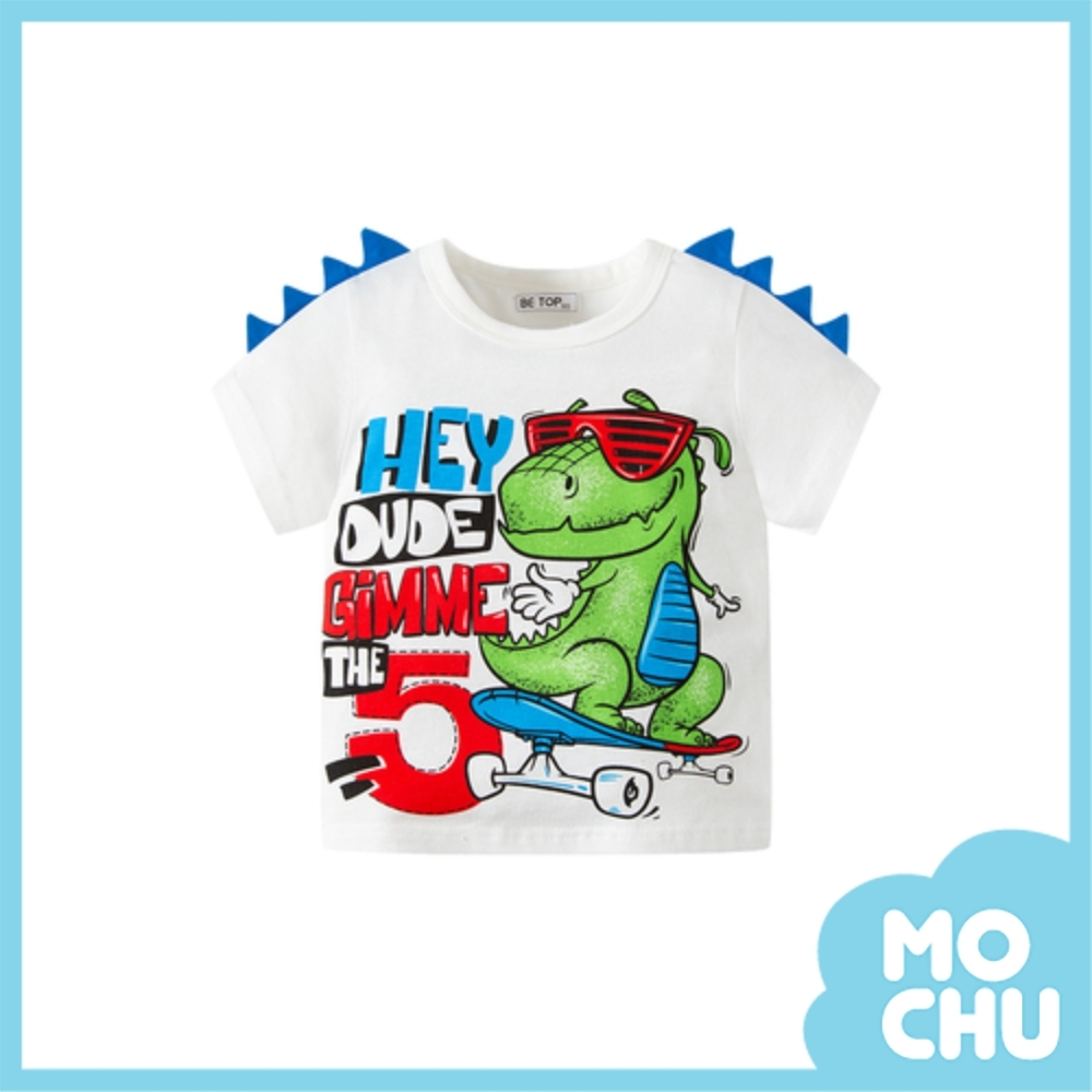恐龍玩滑板短袖上衣