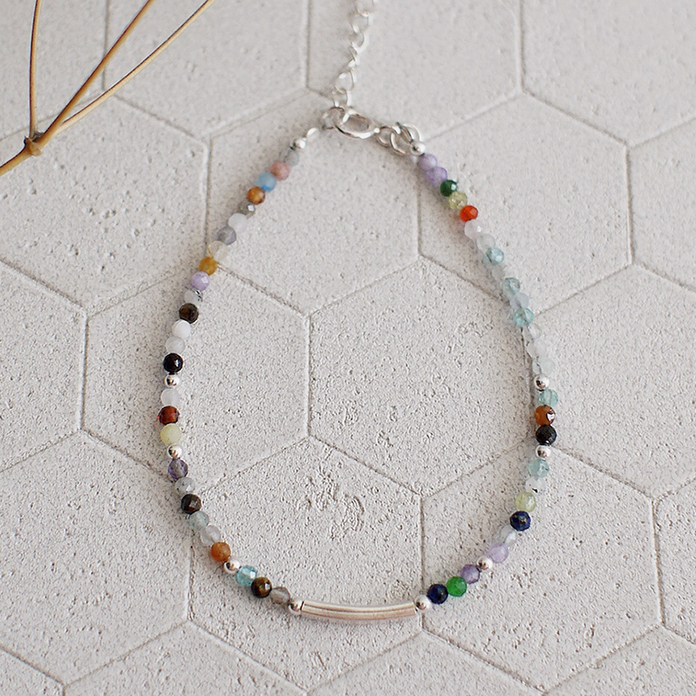 彩色天然石純銀手鍊/SB922N