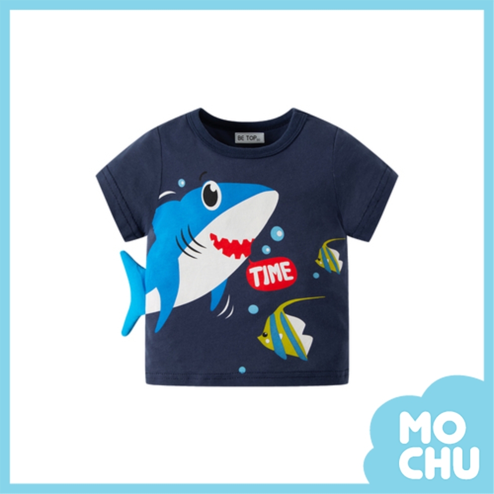 微笑鯊魚短袖上衣(兩色)