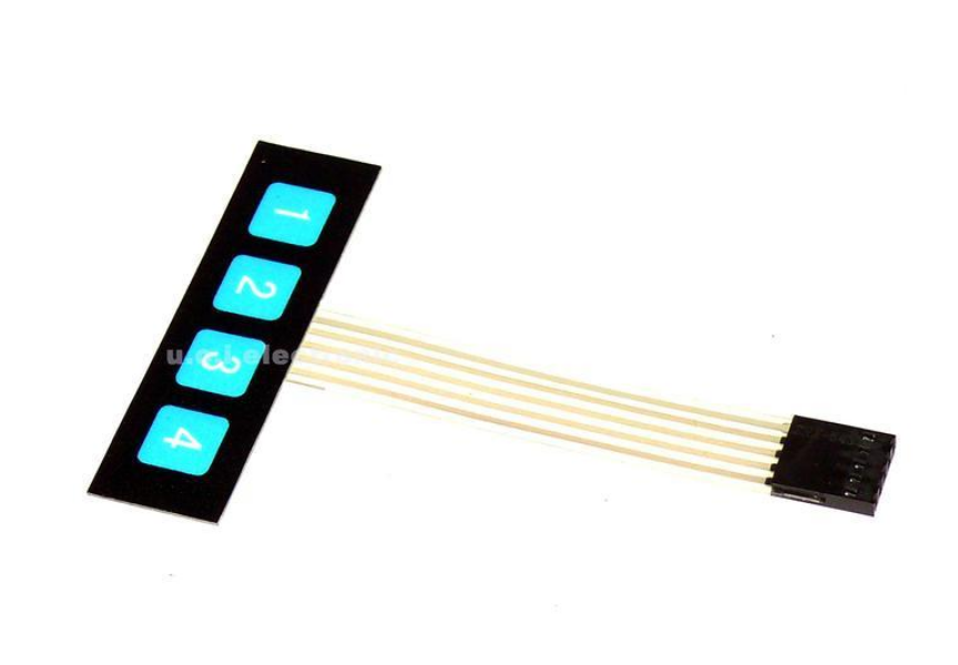 【UCI電子】(2-6) 1排4鍵薄膜開關矩陣鍵盤薄膜按鍵控制台單片機擴展鍵盤(E6A2)