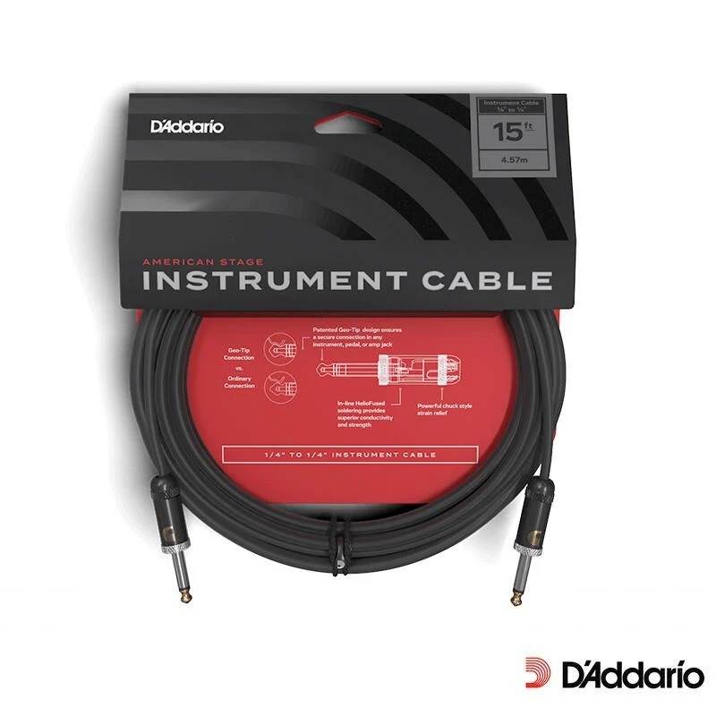 DAddario Planet Waves PW-AMSG-15 樂器導線 15呎 直直