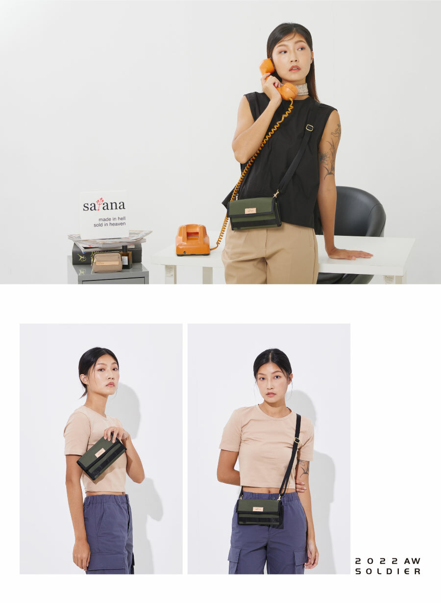 Soldier 城市旅人長夾斜肩包 satana SOS2870-324 軍綠色 商品介紹 2