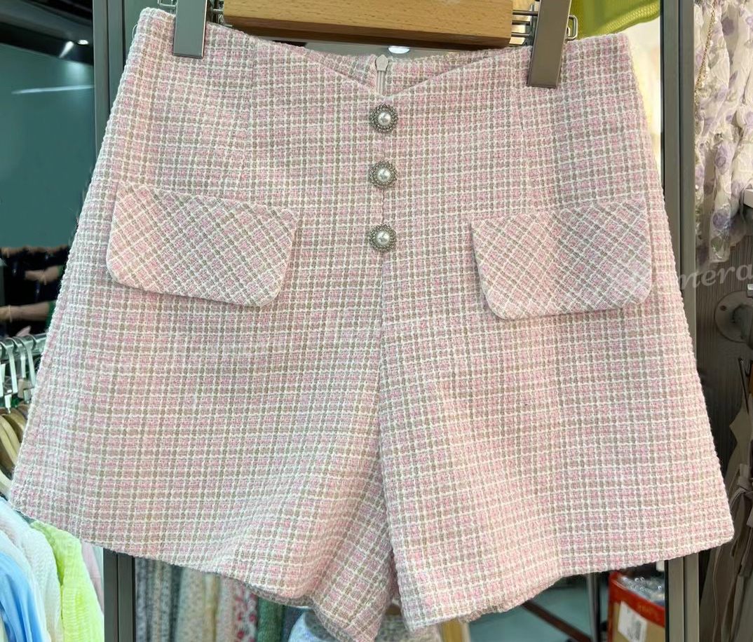 Tweed Bling Bling Button Pants PT22S0750