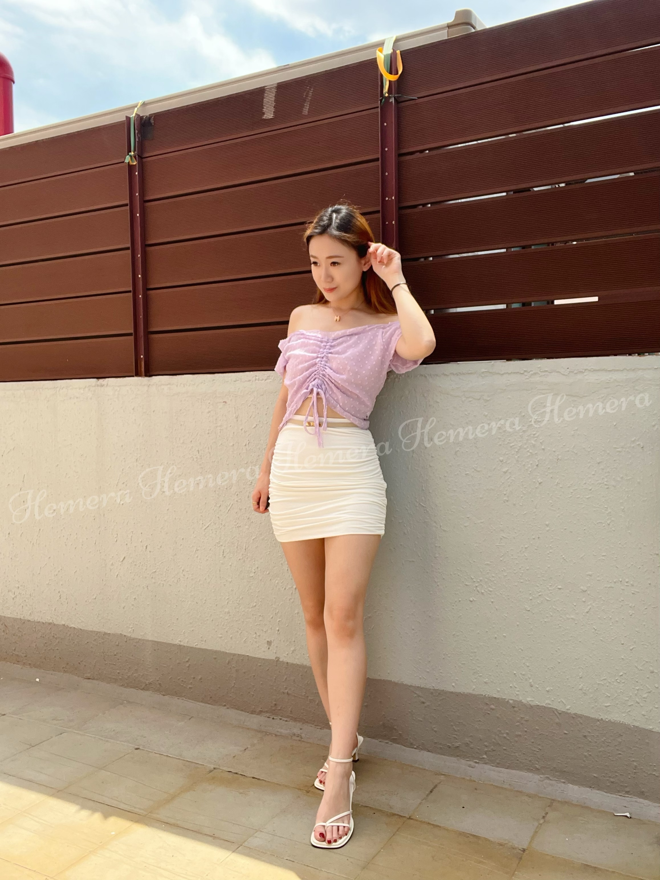 In stock:  Chiffon Drawstring Top TP22S0753